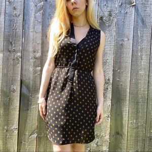 H&M Black and Gold Diamond Print HiLow Dress